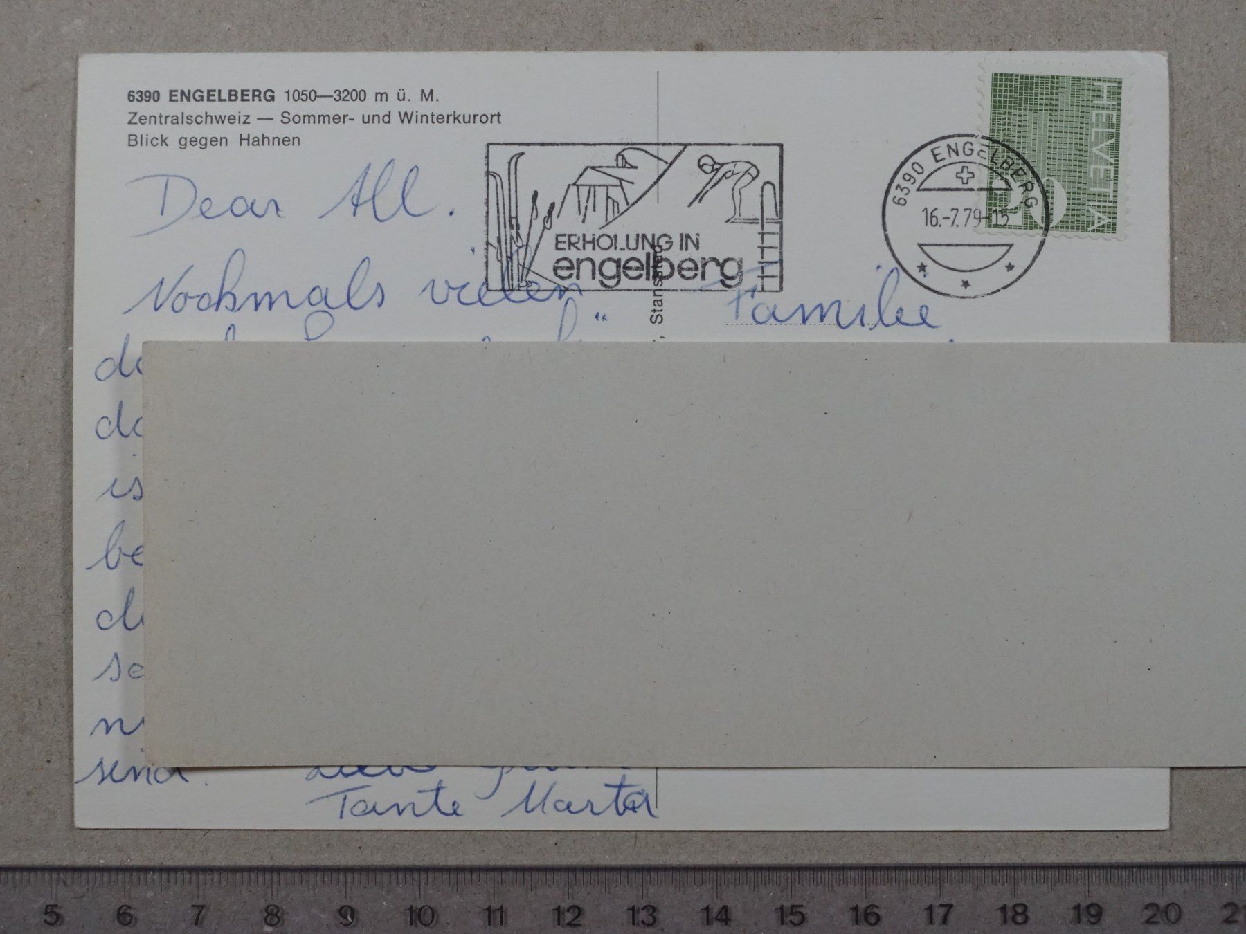 Ansichtskarten: Engelberg, 1979, gegen Hahnen – Gebraucht aus Lenzburg von fh1 1
