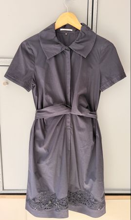 Elie Tahari Kleid 38 Dunkelblau Navy Baumwolle Stretch