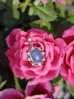 Tansanit Anhänger mit Zirkonia, 925 Silber