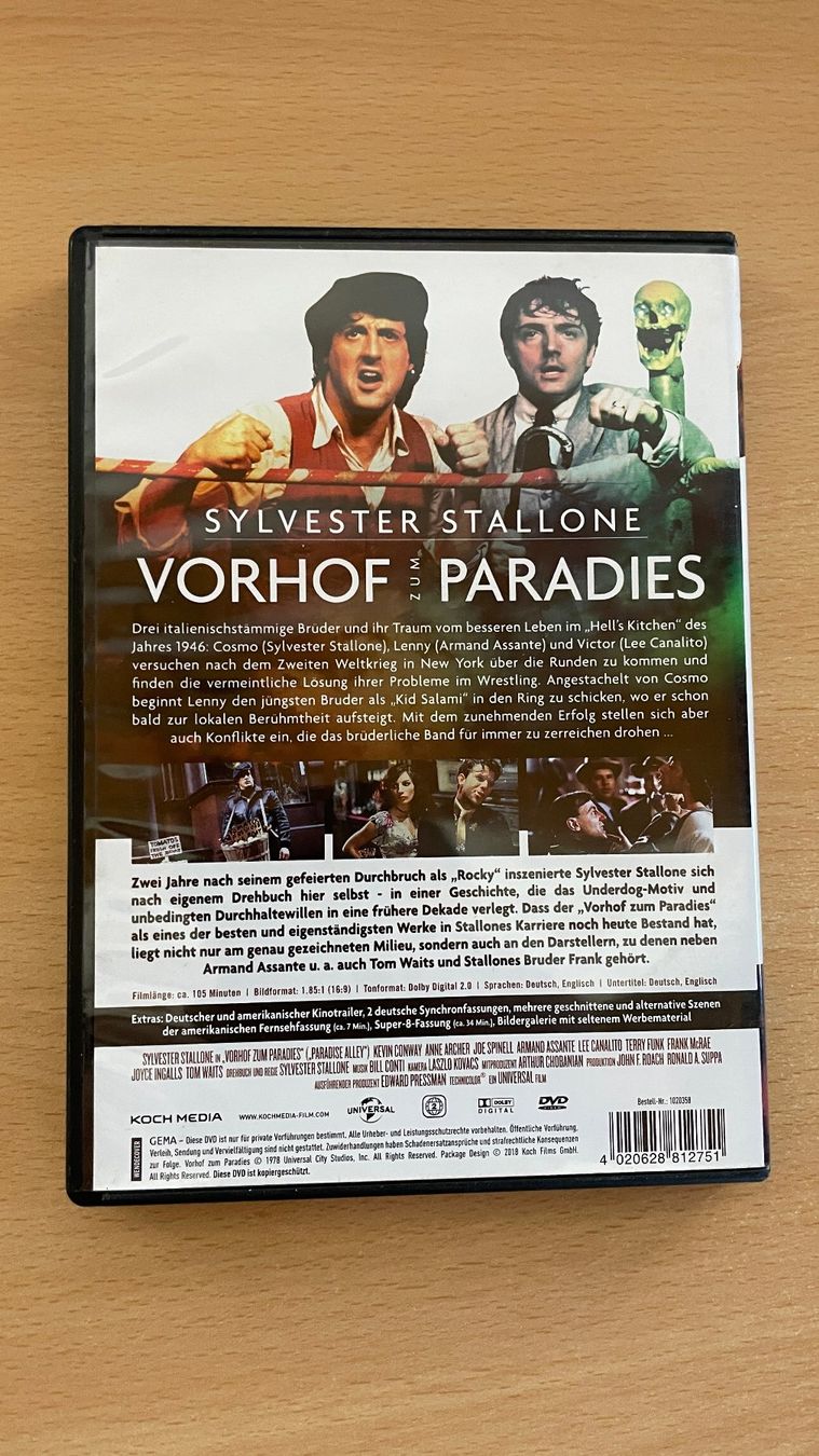 Tutti i DVDs: DVD Stallone Vorhof zum Paradies – Usato da Glattfelden venduto da cybermaxx 1