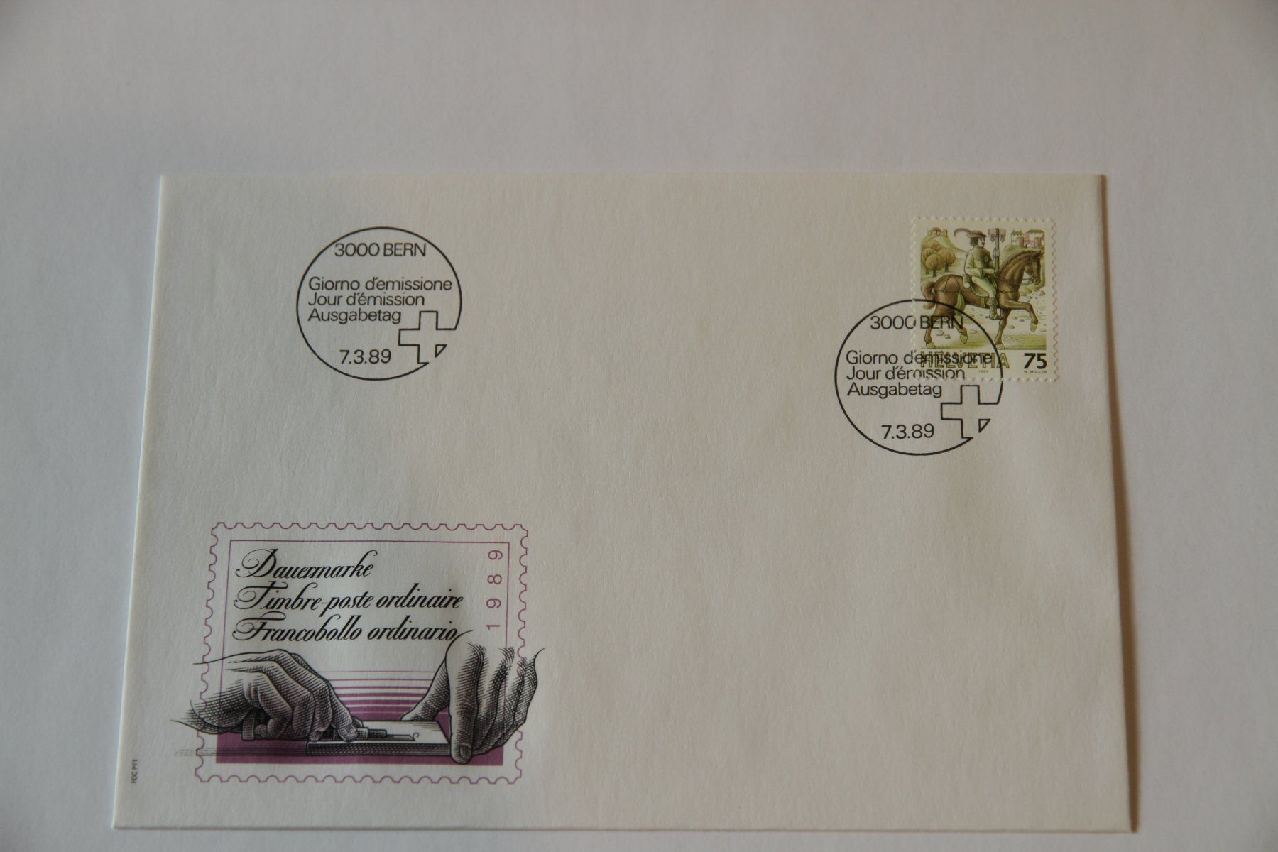 Alle Briefmarken: FDC, Post, Standesreiter, Dauermarken, 7.3.1989 – Neu (gemäss Beschreibung) aus Nesselnbach von ubourson