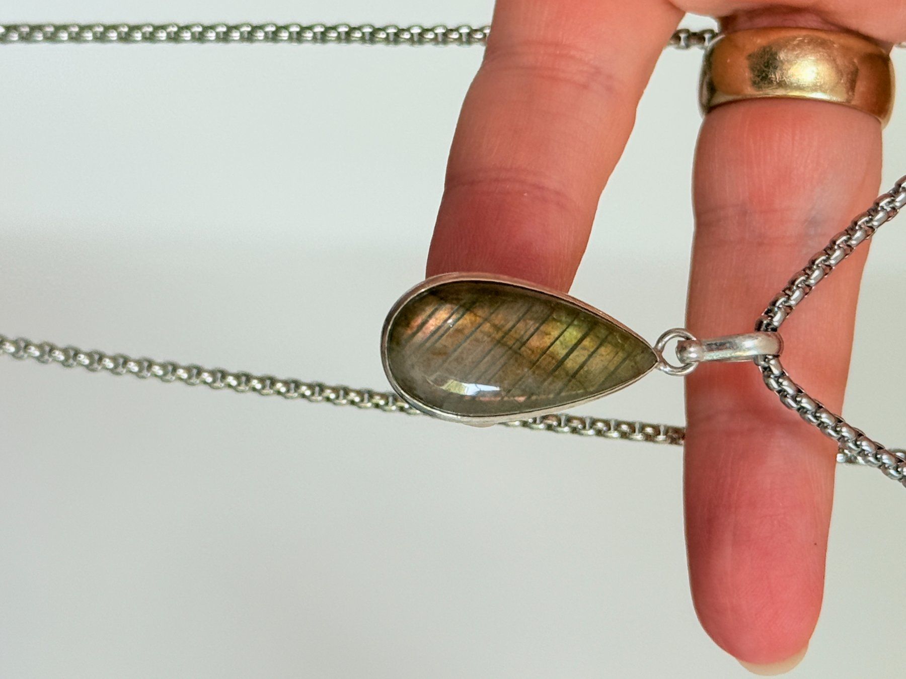Ketten: Collier avec labradorite - Élégant & Naturel! – Neu und originalverpackt aus Genève von AWWA 6