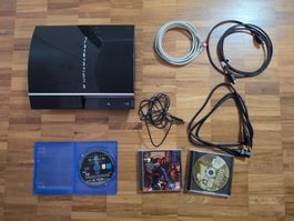 PS3 Konsole mit Kabeln und Spielen ab 1 Fr.-
