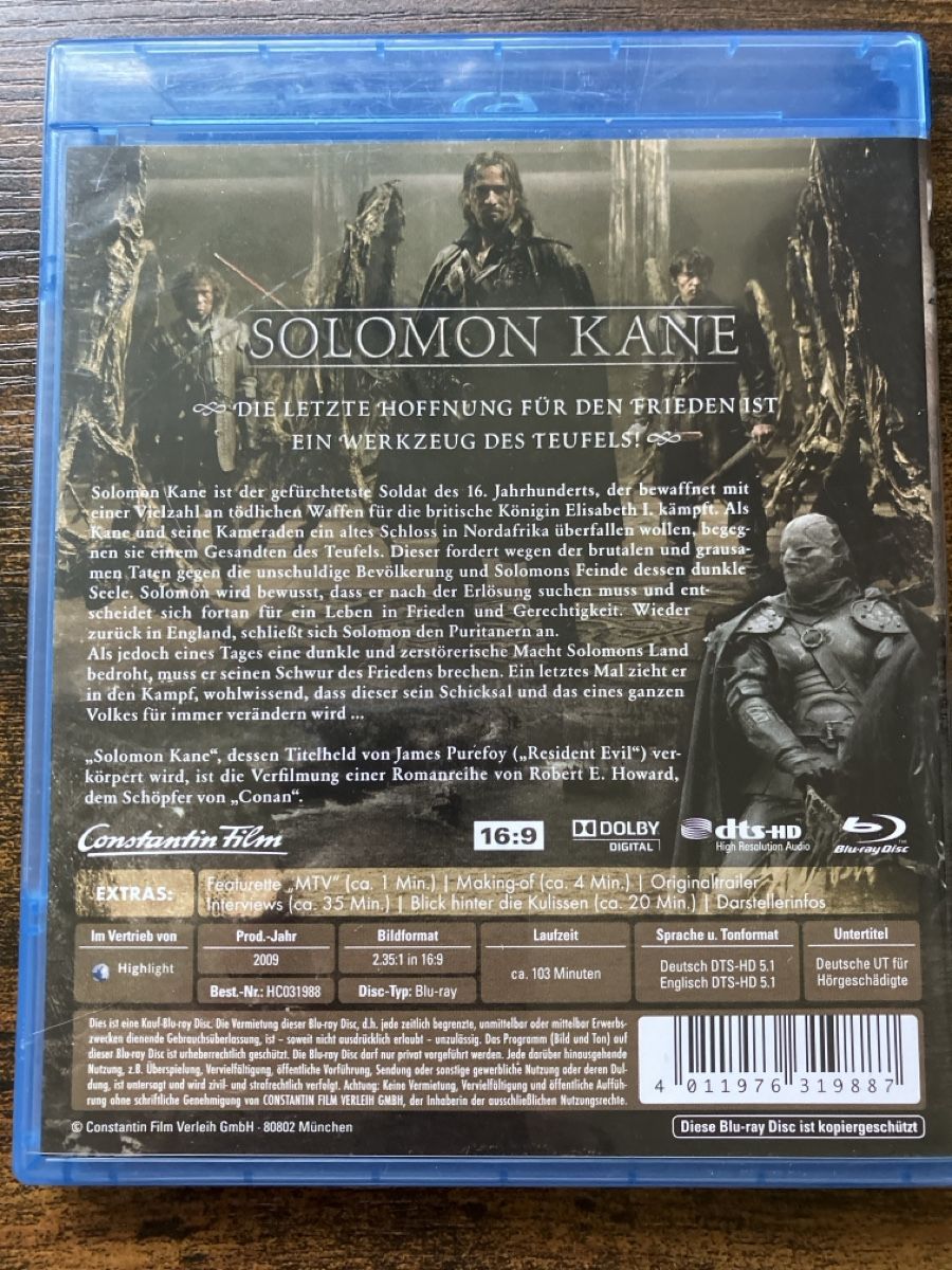 Alle DVDs: Solomon Kane – Gebraucht aus Glarus von Jhuber78 1