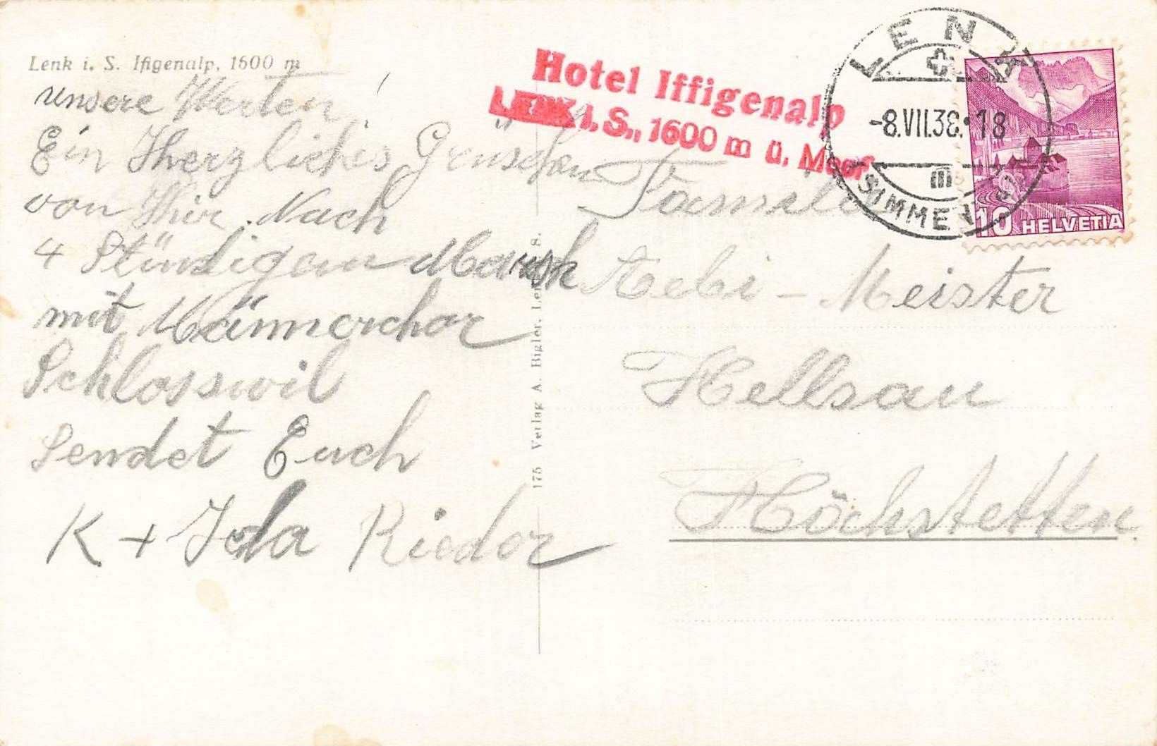 Cartoline postali: Lenk – Usato da Biasca venduto da Blenio71 1