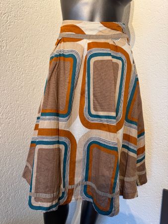 Vintage Rock mit Muster  Braun Gr S 100% Baumwolle Aus Japan