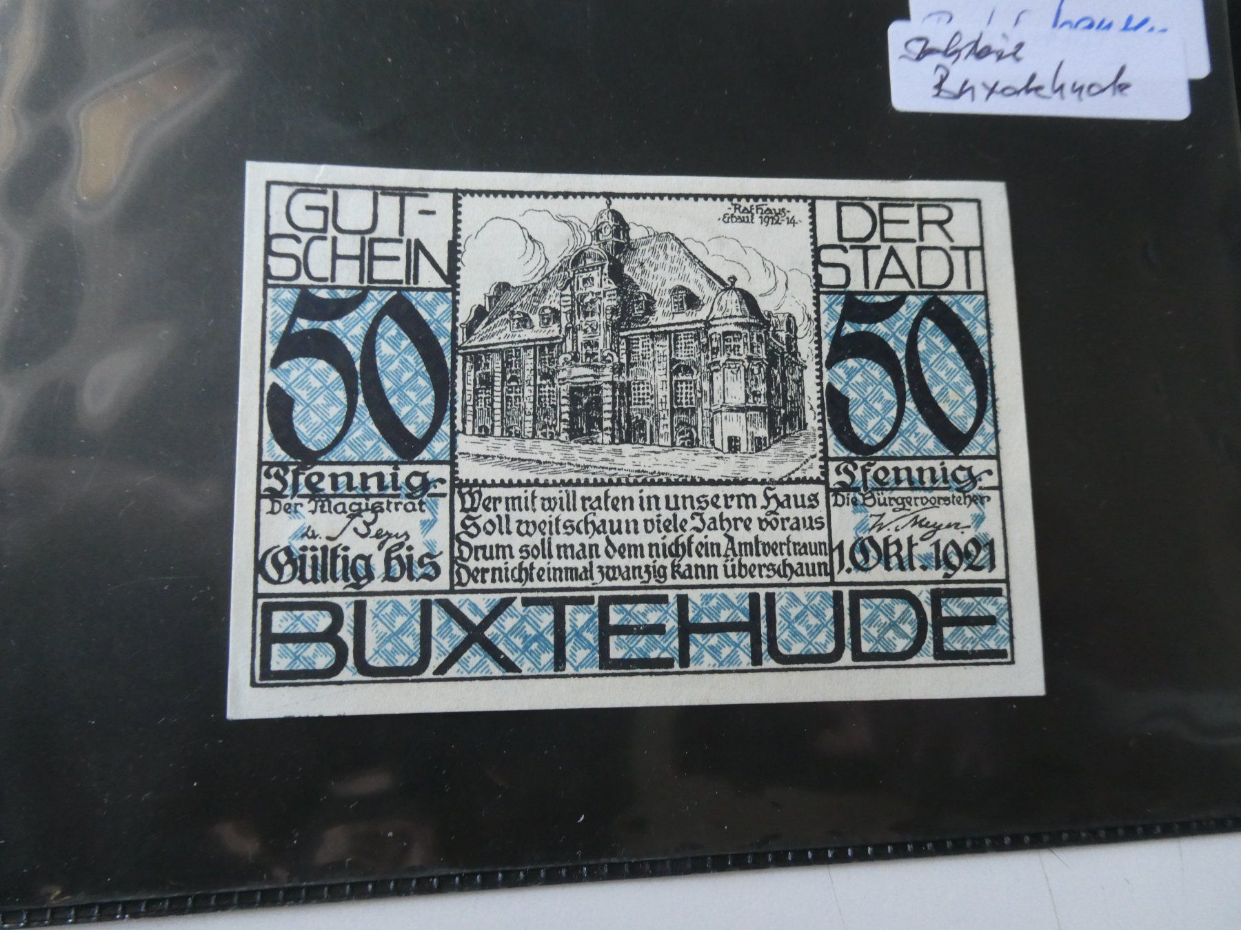 Banknoten: Dt. Reich, Buxtehude - Notgeld – Gebraucht aus Hinterforst von Rohusri
