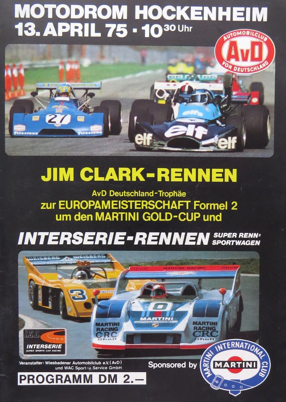 Documenti: Programm Jim Clark Rennen Hockenheim von 1975 – Usato da Ettingen venduto da campione_1