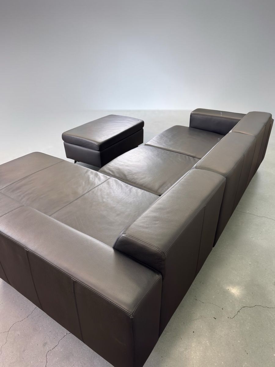 Divani: Ecksofa aus echtem Rindsleder, schwarz, mit Bettfunktion – Usato da Fehraltorf venduto da Sofalab.swiss 7