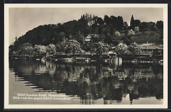 Cartoline postali: Mannenbach, Hotel Pension Schiff, Blick  – Usato da Berlin venduto da bartko-reher