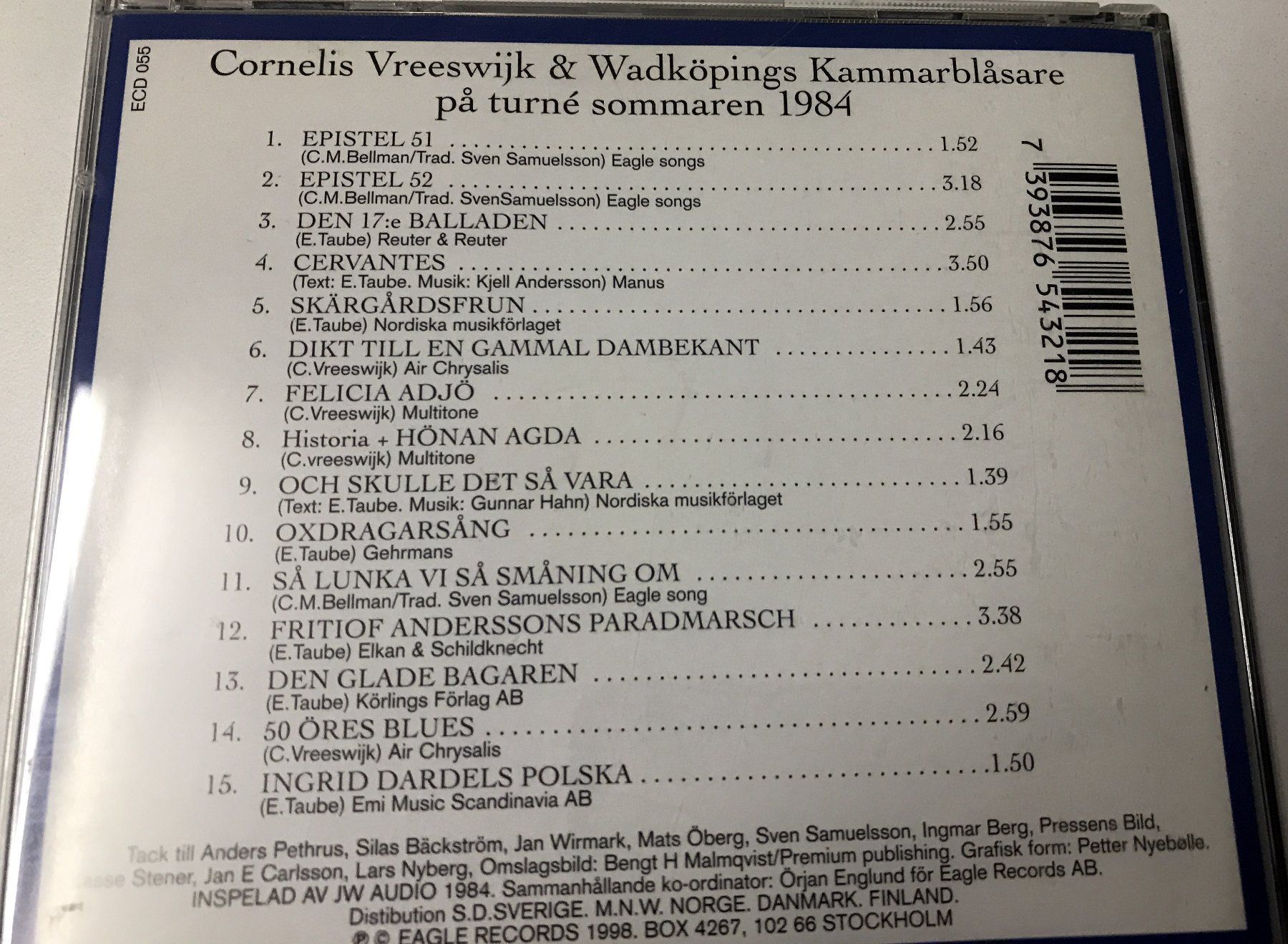 CDs: CD- Cornelis Vreeswijk- Bellman, Taube och lite galet – D'occasion à Guntershausen par Gloominati 2