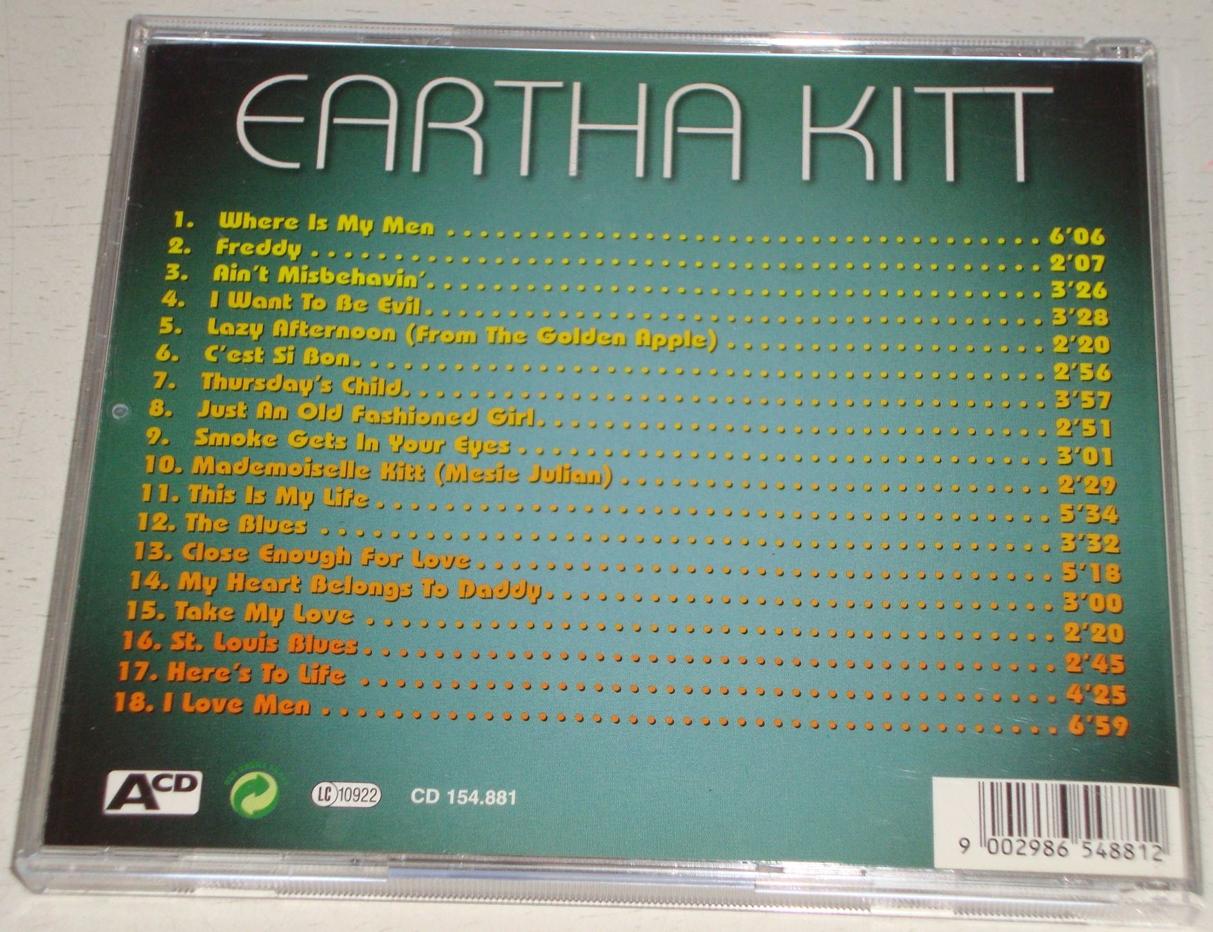 CD: Eartha Kitt - inc. "Where is My Man" – Usato da Unterbäch venduto da dadin 1