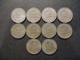 10 x 50 Rp 1950-1-2-3-6-7-8-9-60-1- Superbes pièces