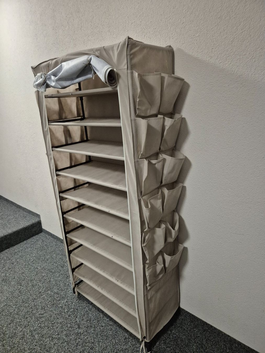 Regale: Schuhregal mit Stoffbezug Paris Design – Gebraucht aus Adlikon b. Andelfingen von Chili686 2