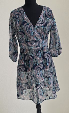 Kleid mit Paisley-Muster Gr M ,Transparent 