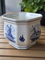 Original Delft Blue Übertopf – Achteckig mit Windmühlen