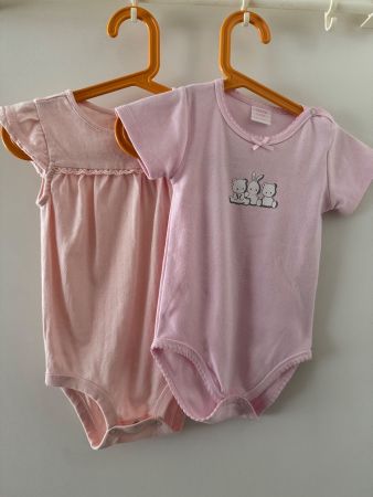 2 Rosa Baby Body Sommer, Grösse 86, Top Zustand!