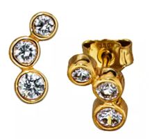 Ohrstecker Ohrstecker mit 6 Zirkonia, 333 Gelbgold