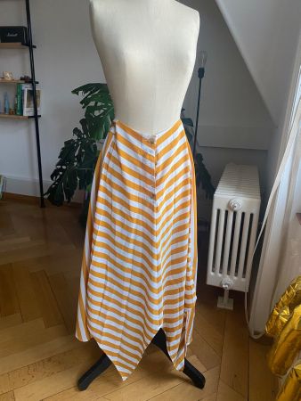 Topshop Rock Gr. 38 Gelb/Weiss gestreift
