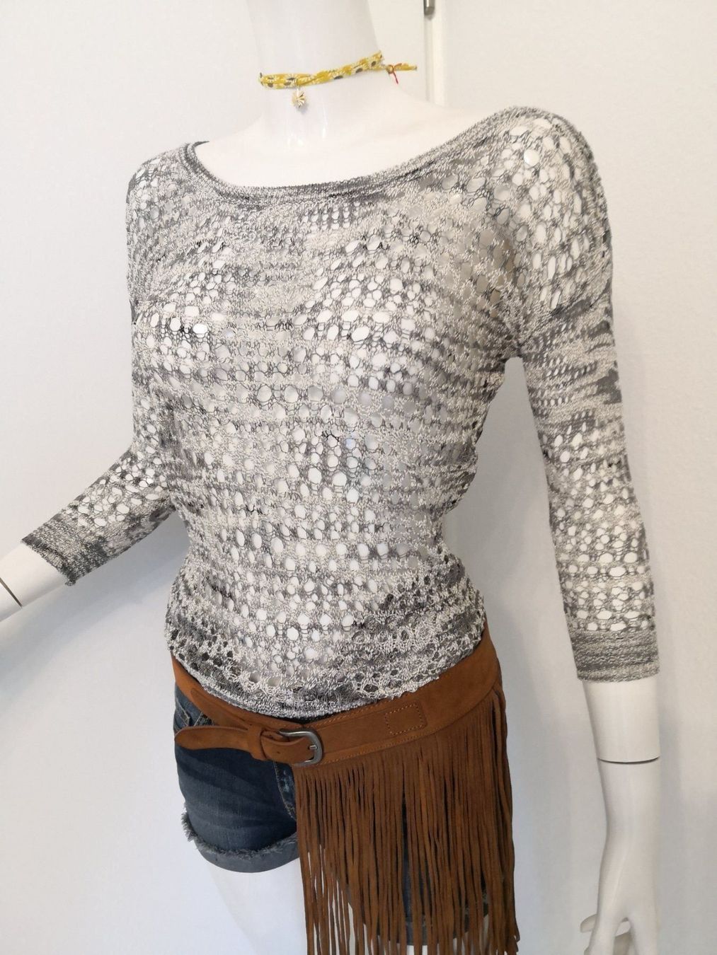 Pulls & Sweat-shirts: 🤩MANGO STRICK-HÄKEL-PULLOVER GRAU-WEISS NEU & D&G P. – Neuf (Voir description) à Olten par Naja-Twins-Twins 5