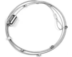 Silberne Fotoleine aus Stahl (150 cm) mit 10 Magneten
