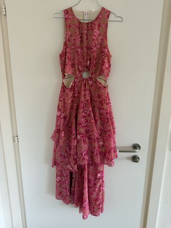 Robe longue imprimée découpes taille S état neuf