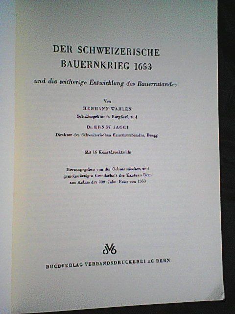 Libri: Der Schweizerische Bauernkrieg von 1653 – Usato da Rümlang venduto da Vuvuzella 3