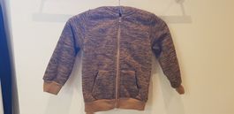 Kapuzenjacke braun meliert, gefüttert, Gr. 116