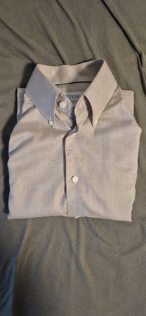 Eton 37 Beige Button-Down Large Collar Shirt