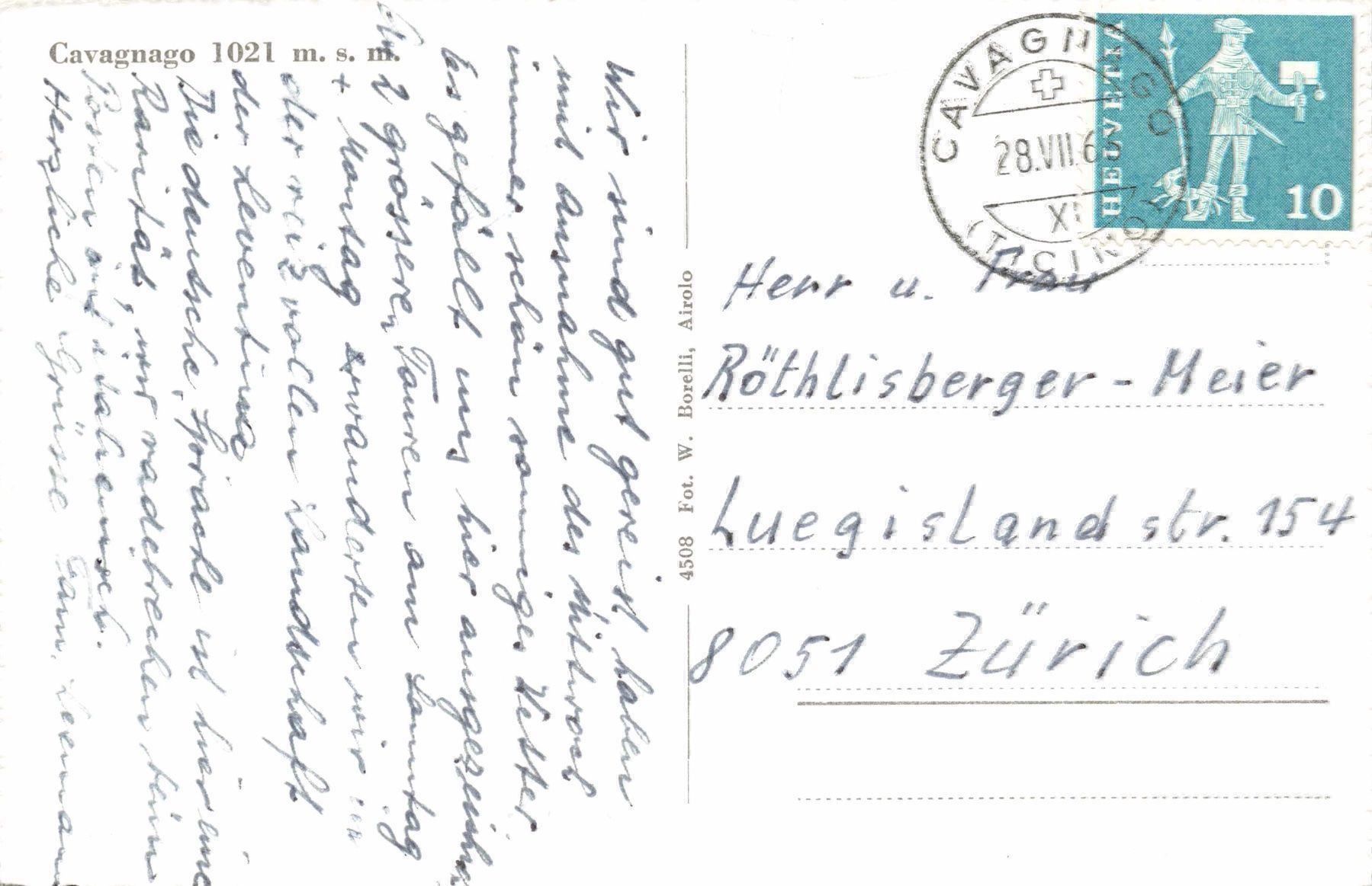 Cartoline postali: Cavagnago Leventina Ti – Usato da Biasca venduto da Blenio71 1