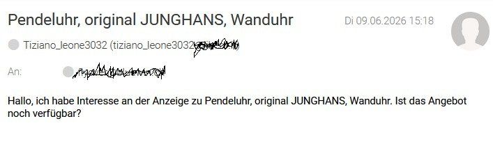 Junghans Orologi: Pendeluhr, original JUNGHANS, Wanduhr (mit Scammer-Warnung) – Usato da Walkringen venduto da Flyover 3