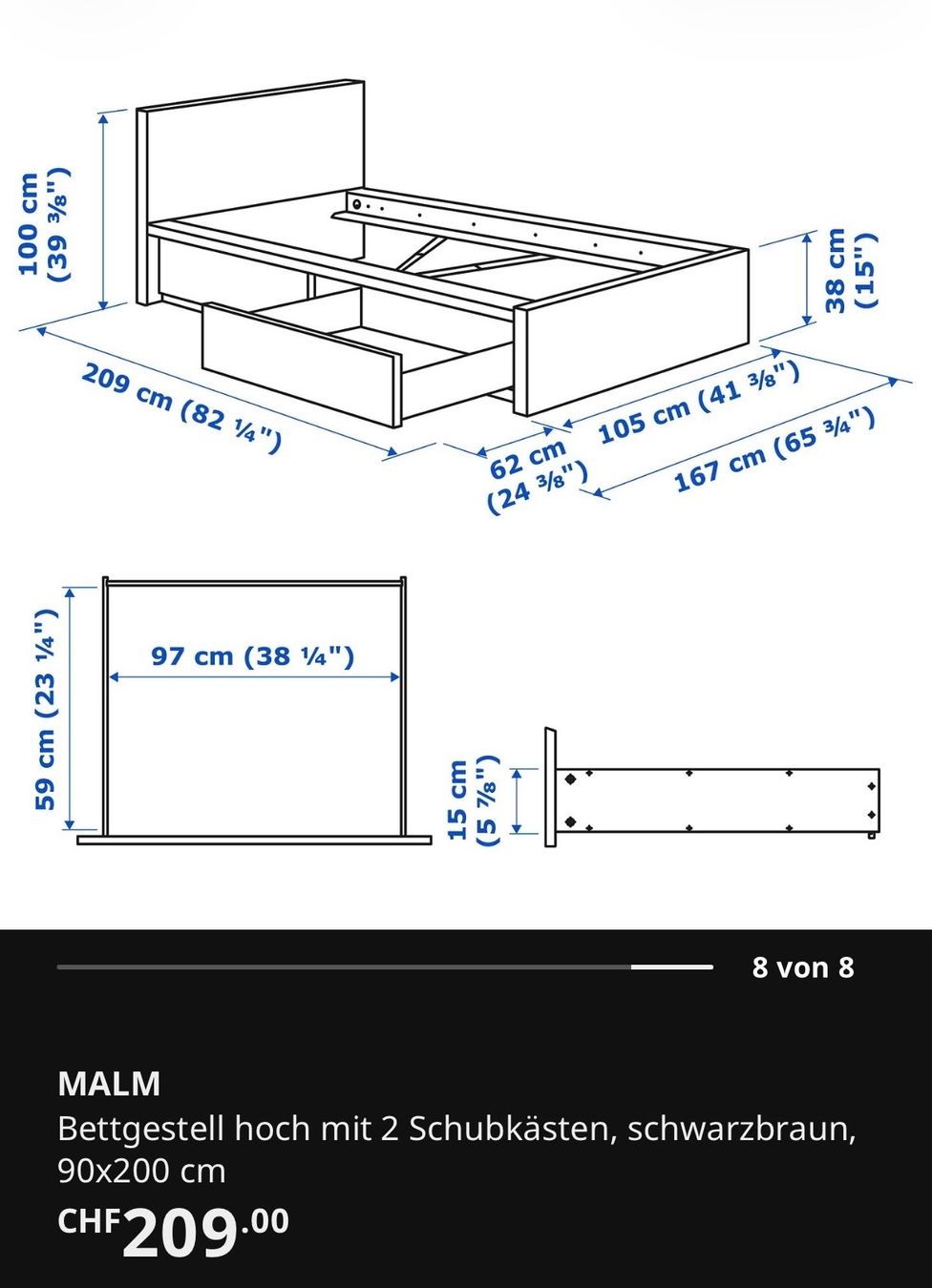 Betten: MALM Bettgestell – Gebraucht aus Wallisellen von mirja.02 1