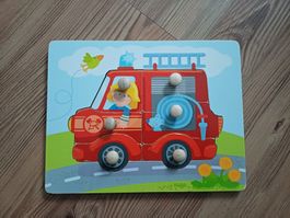 HABA Holzpuzzle Feuerwehr mit Griffknöpfen