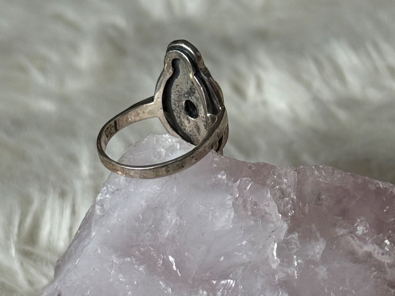 Anelli: Vintage Silberring 925 mit schwarzem Stein – Usato da Istighofen venduto da Ringparadies 1