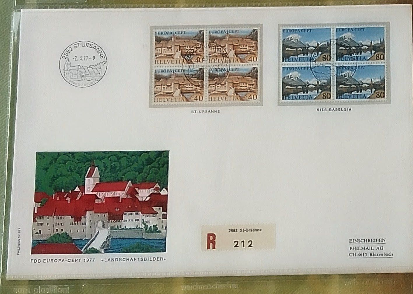 Tutti i francobolli: 4 Grossbriefe 1977 – Usato da Marbach LU venduto da Steinbeck1 1