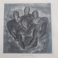 Originale Gemälde Ausdrucksstarkes il giudizio signiert, bet