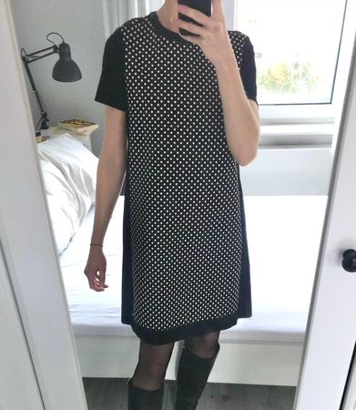 Marina Yachting Kleid schwarz weißen polka dot XS S wie Maje