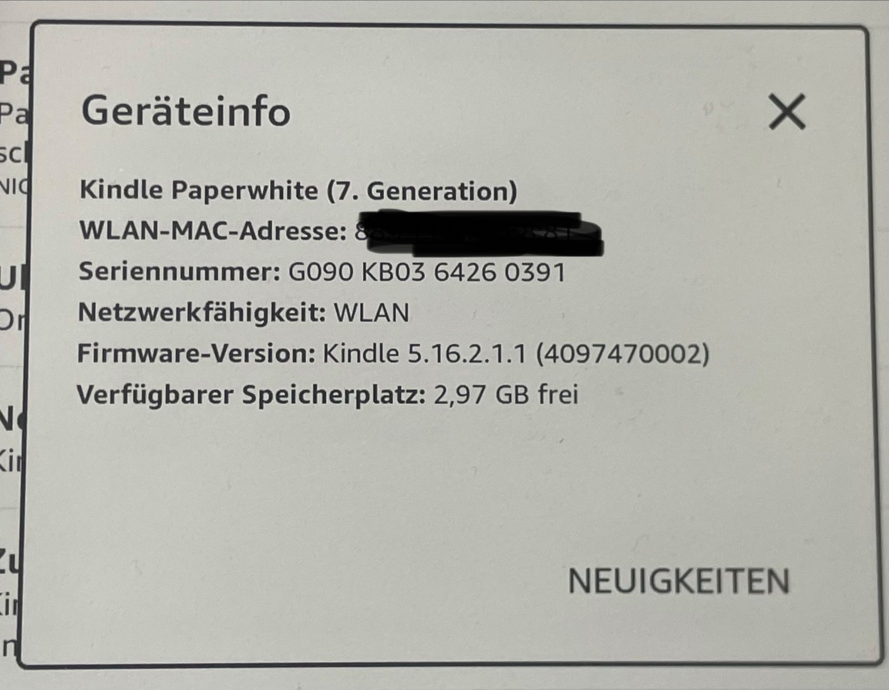 Amazon Tablet PC: Amazon Kindle E- Reader Kindle Paperwhite (7. Generation) – Gebraucht aus Schinznach Bad von Gothica_666 3
