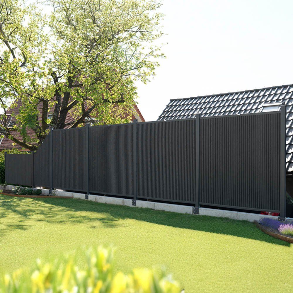 Fendivista: WPC Sichtschutzzaun - 2x Element + 3x Pfosten - Höhe: 185cm – Nuovo e nell'imballaggio originale da Wallenwil venduto da toesstal-vertrieb 2