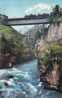Gotthardbahn viadukt bei goeschenen zug