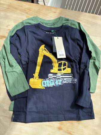 2 Shirts von Blue Seven mit Bagger & Traktor Prints NEU 