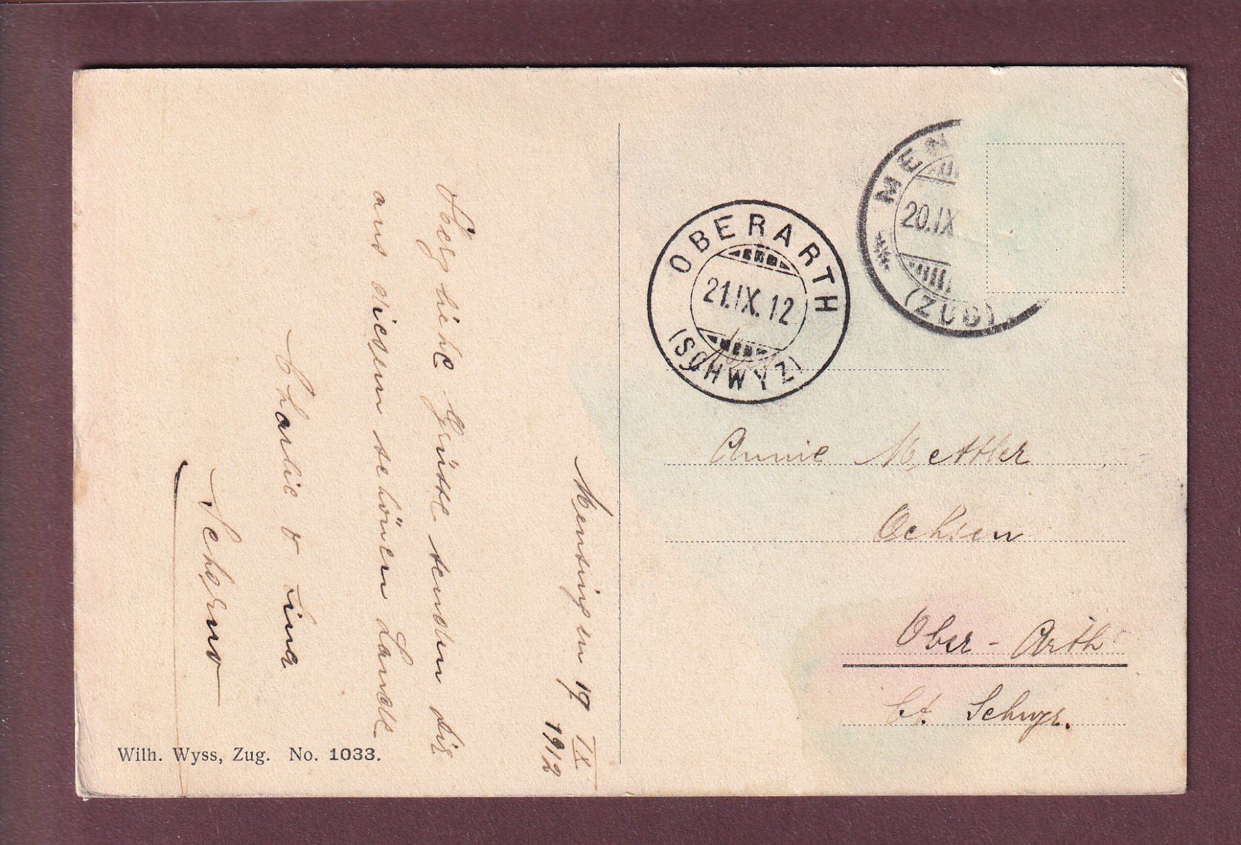 Cartoline postali: CHAM - Schloss St. Andreas - 1912 – Usato da Pully venduto da nicecards 1