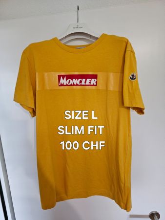 Moncler Yellow Tee - Size L Slim Fit