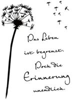 Silikonstempel Nr.736, Trauer, Text, Pusteblume