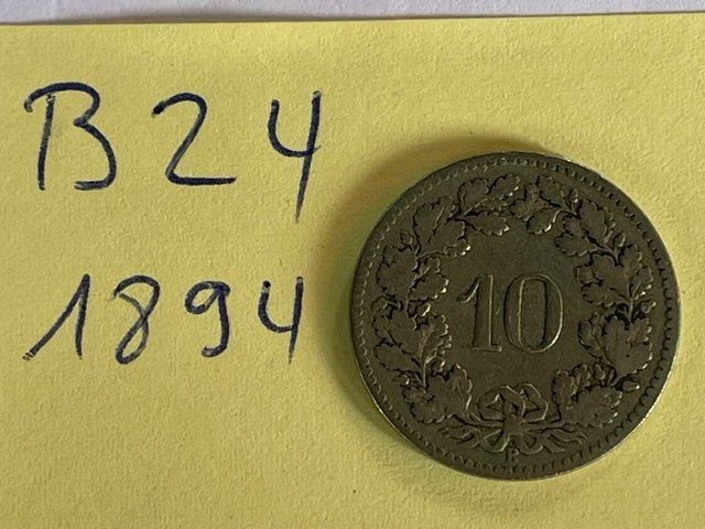 Tutti le monete: 10 Rappen - Schweiz - 1894 – Usato da Niederwil AG venduto da dahu75