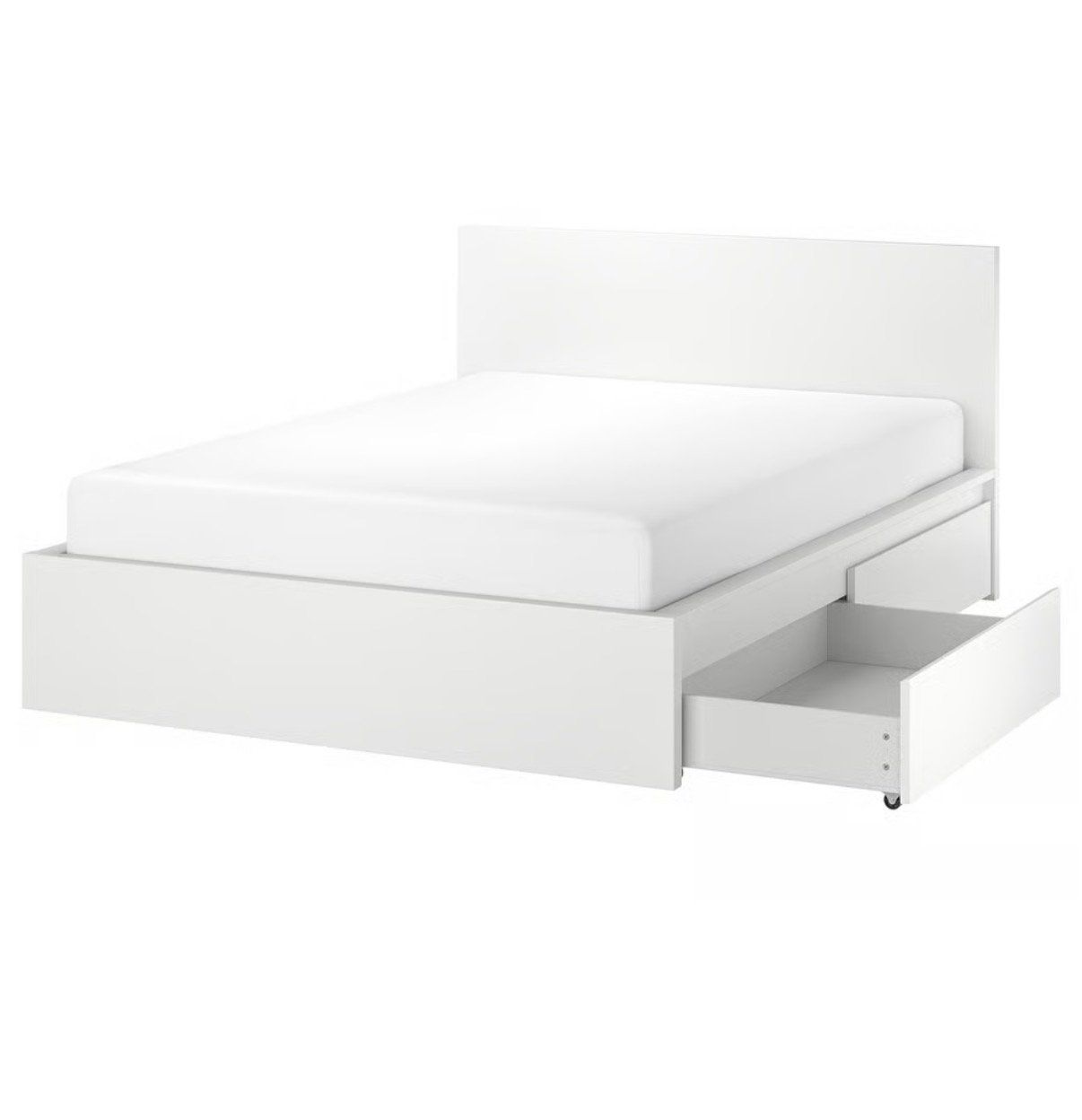 Ikea Letti: Lit double IKEA Brimnes, blanc, avec rangement intégré! – Usato da Biel/Bienne venduto da mra_ndr9 2