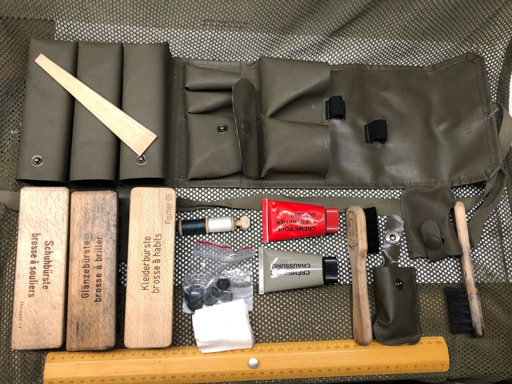 Professionelle Schuhpflege Mil-Tec Schuhputzzeug Komplett Schuhputzset Bürste Schuhcreme Tasche Schuhpflege Pflegeset Für Stiefel Schuhe