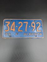 Kanada Nummernschild Alberta 1973 – Blau/Orange Vintage
