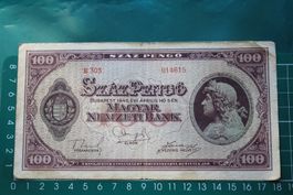 currency banknote ungarn 100 pengö 1945