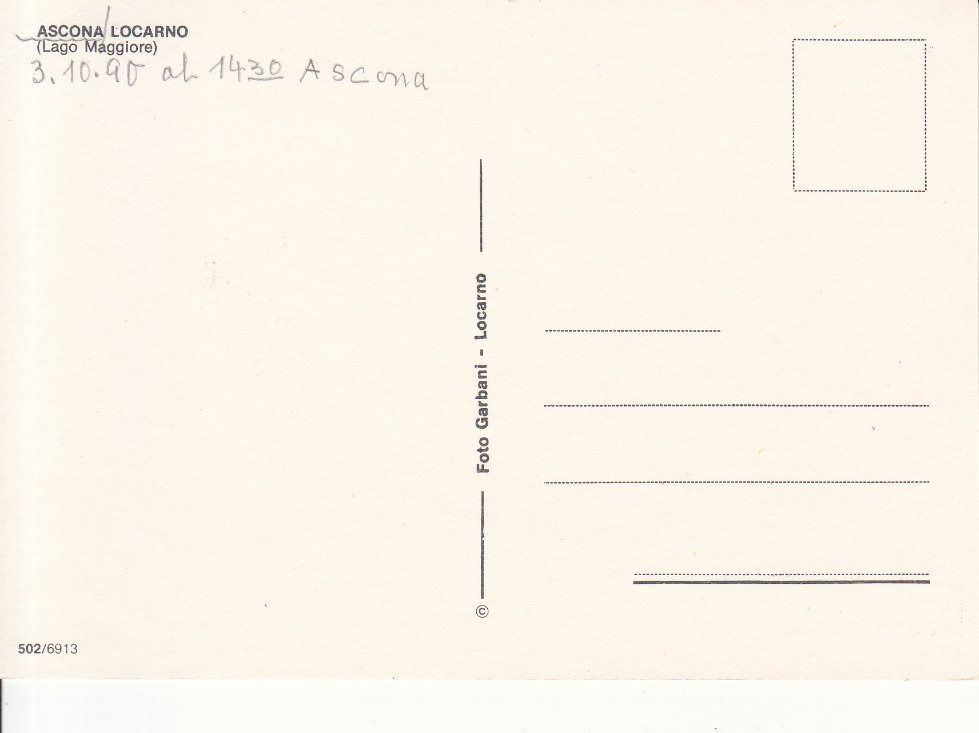 Ansichtskarten: Ascona 1990 – Gebraucht aus Bürglen TG von StampGraf 1